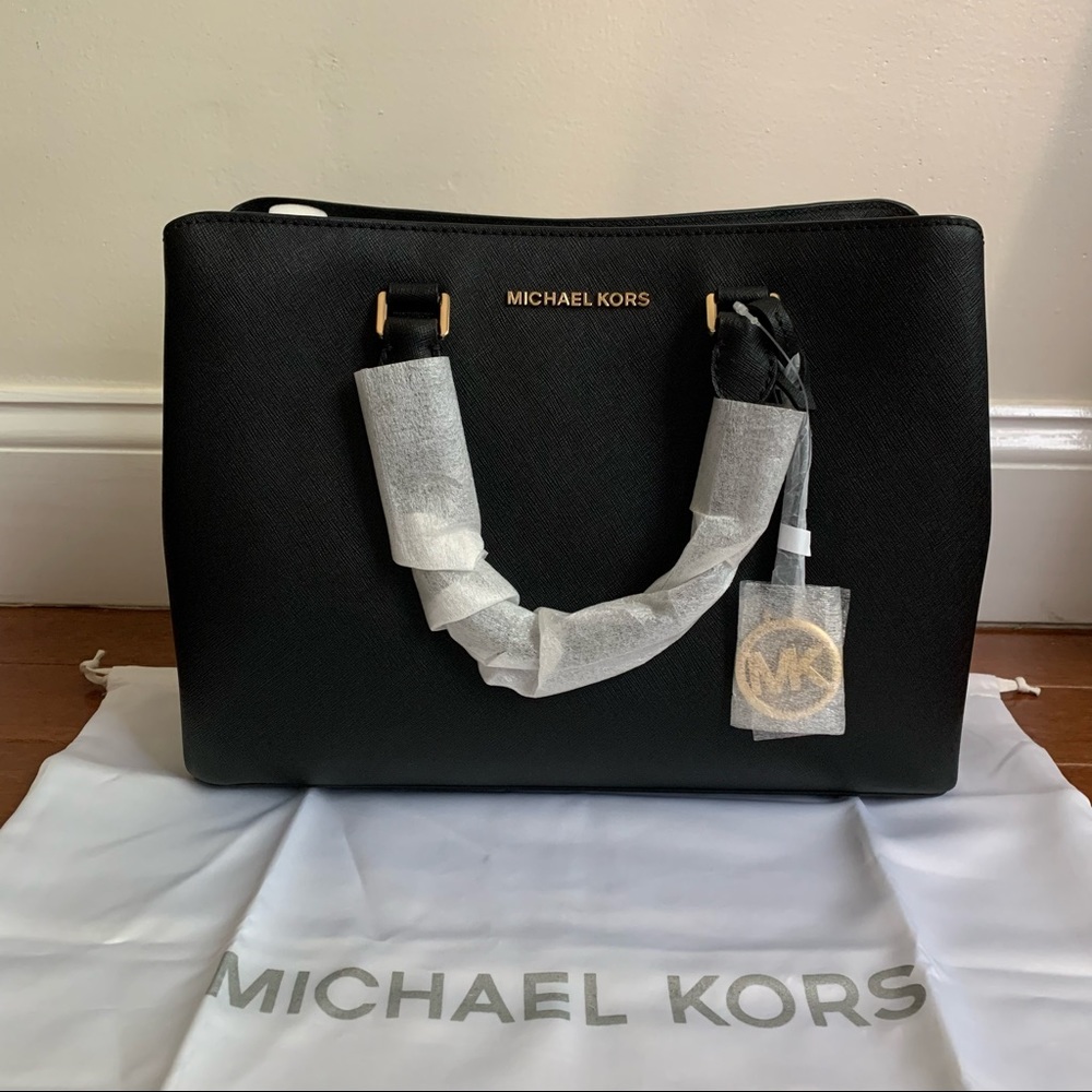 Michael Kors Black Saffiano Leather Satchel